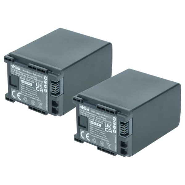 Bateria vhbw para Videocâmara Canon BP-827 - 2400 mAh 7.2 V Li-Ion (Pack 2x)