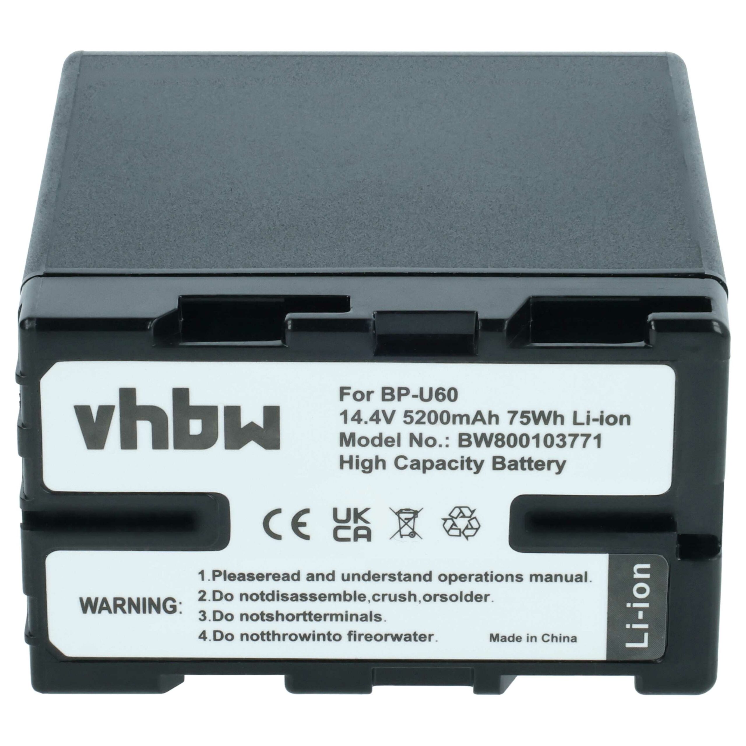 Bateria de Videogâmara 2x vhbw para Sony BP-U60, BP-U95 - 5200 mAh 14.8 V Li-Ion - Image 3