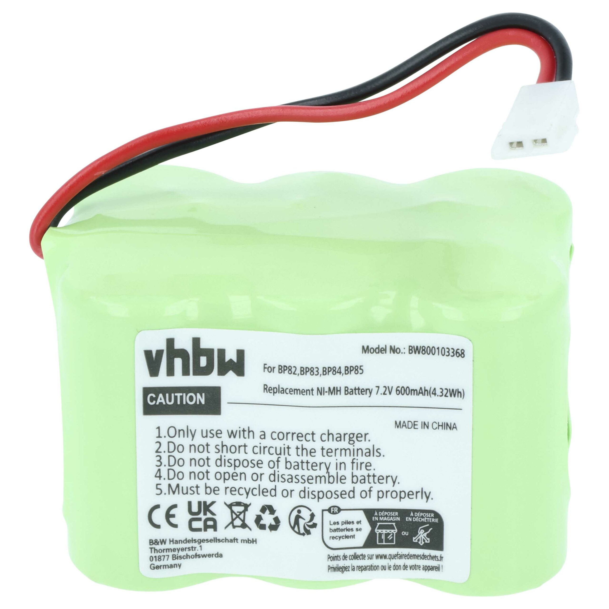 Conjunto de 5 Baterias vhbw para Rádio Icom BP-82, BP-85, BP-84, BP-83 - 600 mAh 7.2 V NiMH - Image 3