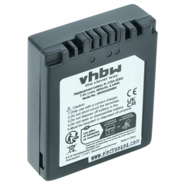 Bateria vhbw para Panasonic CGA-S002A/1B, CGA-S002E/1B - 550mAh, 7.2V, Li-Ion