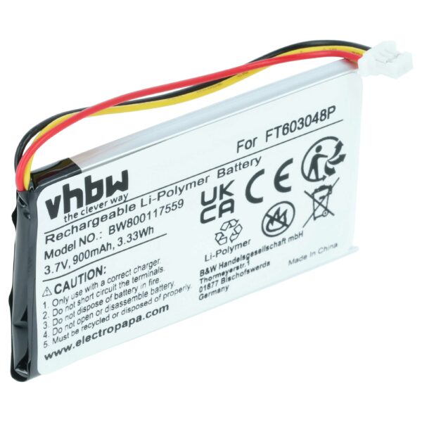 Bateria de Substituição para Auscultadores Wireless Turtle Beach - vhbw 900 mAh 3.7 V Li-Ion