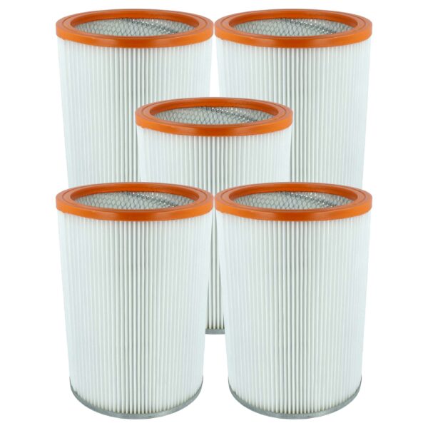 5x Filtro Cartucho de Substituição para Aspirador WAP Nilfisk R 637/1, Laranja/Branco