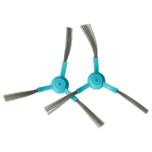 2x Escovas Laterais para Proscenic M6 Pro Aspirador Robô - 3 braços, preto e azul claro