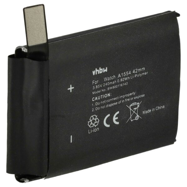 Bateria para Apple Smartwatch A1579 - 240 mAh 3.7 V Li-Polímero vhbw