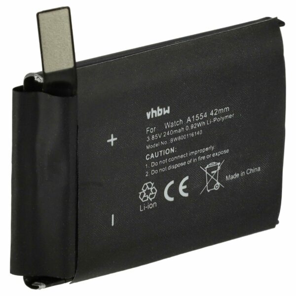 Bateria para Apple Smartwatch A1579 - 240 mAh 3.7 V Li-Polímero vhbw