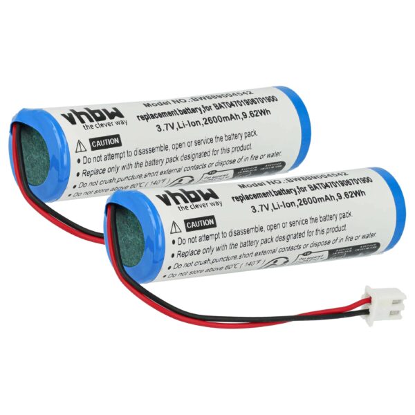 2x Bateria vhbw compatível com Zafferano BAT04701906701900 - 2600 mAh 3.7 V Li-Ion
