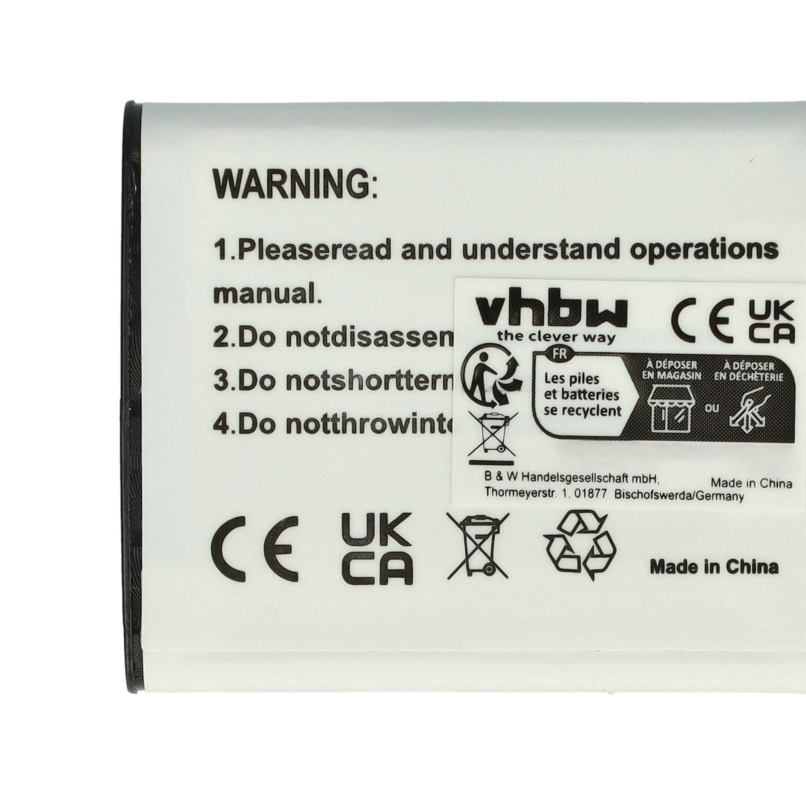 Bateria vhbw compatível com Casio NP-10, NP-150 - 600mAh, 3.7V, Li-Ion - Image 7