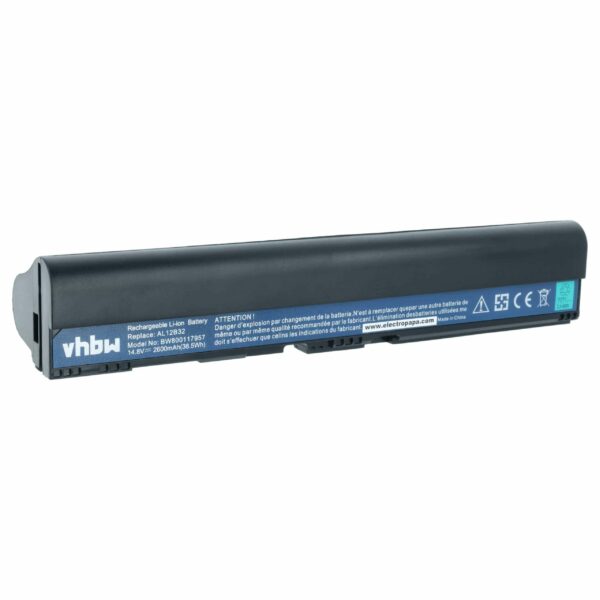 Bateria vhbw para Acer/Gateway - 2600 mAh 14.8V Li-Ion (substitui AL12B31, AL12B32, AL12B72, AL12X32)