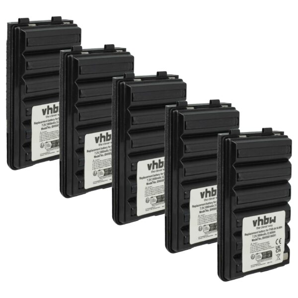 Bateria vhbw 5x para Yaesu Vertex FNB-64H, FNB-57, FNB-64, FNB-83 - 1800 mAh 7.2V NiMH