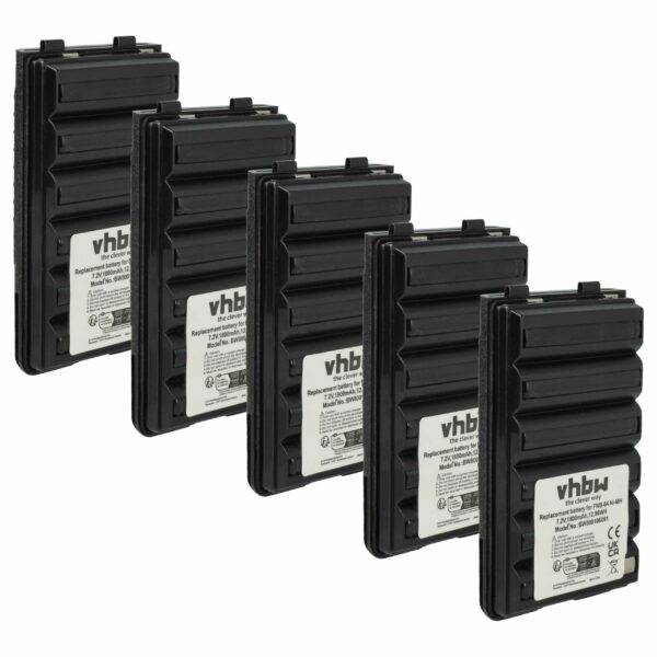 Bateria vhbw 5x para Yaesu Vertex FNB-64H, FNB-57, FNB-64, FNB-83 - 1800 mAh 7.2V NiMH