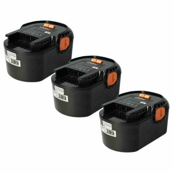 Pack 3 Baterias vhbw 14.4V 2000mAh NiMH para AEG e Würth - Compatível 4935413106, B1414G, B1415R