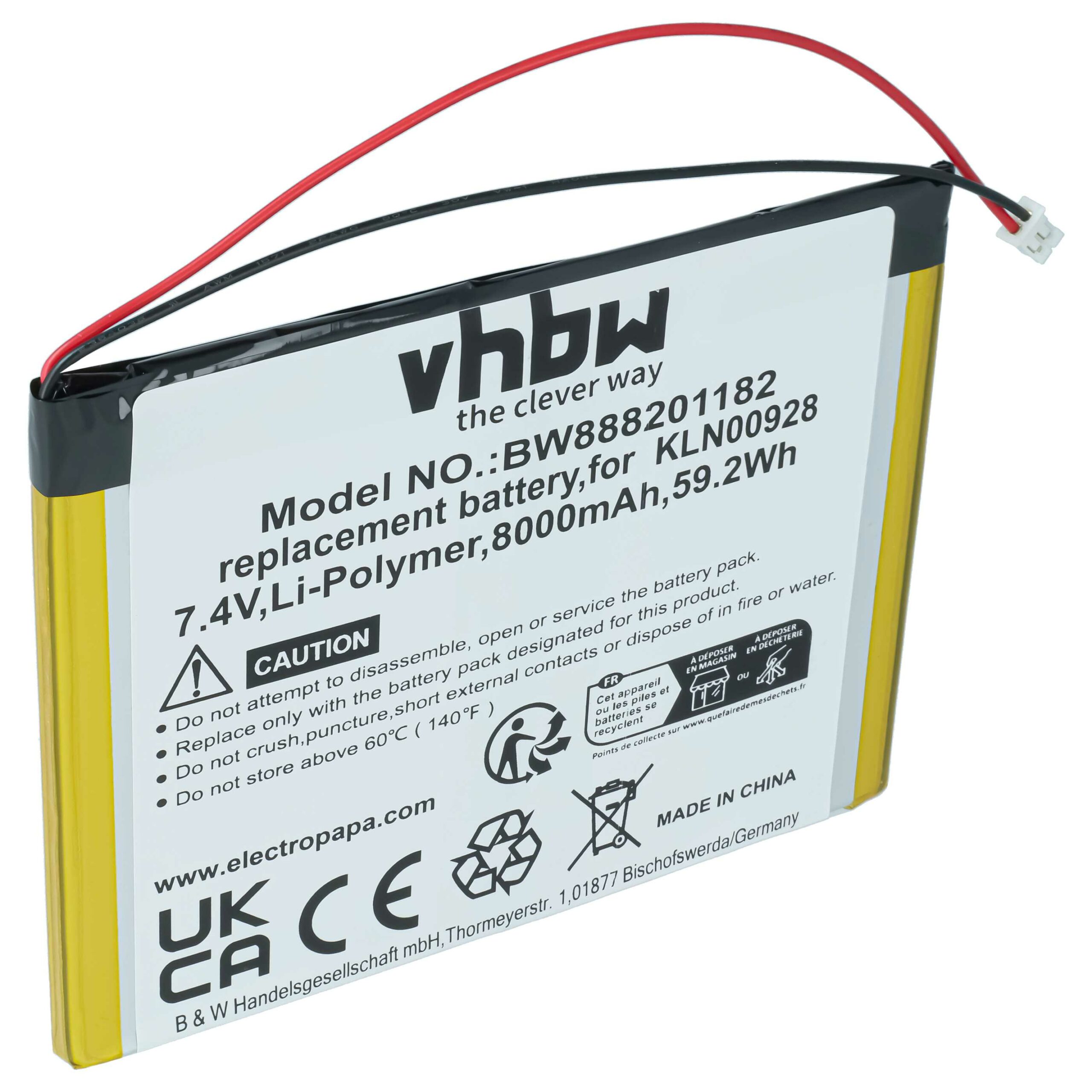Bateria vhbw para Trimble KLN00928 - 8000 mAh 7.4 V Li-Polymer