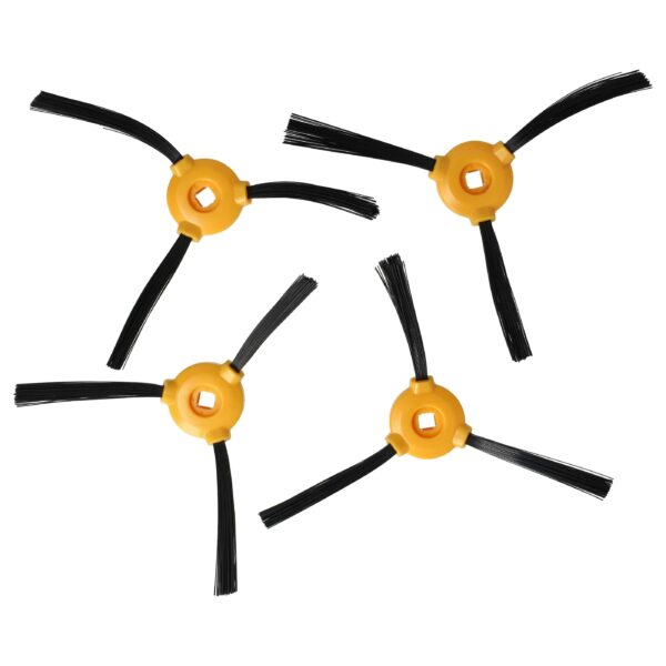4x Escova Lateral de Substituição vhbw para Eufy T0903071 - Robô Aspirador, 3 Braços, Preto e Laranja