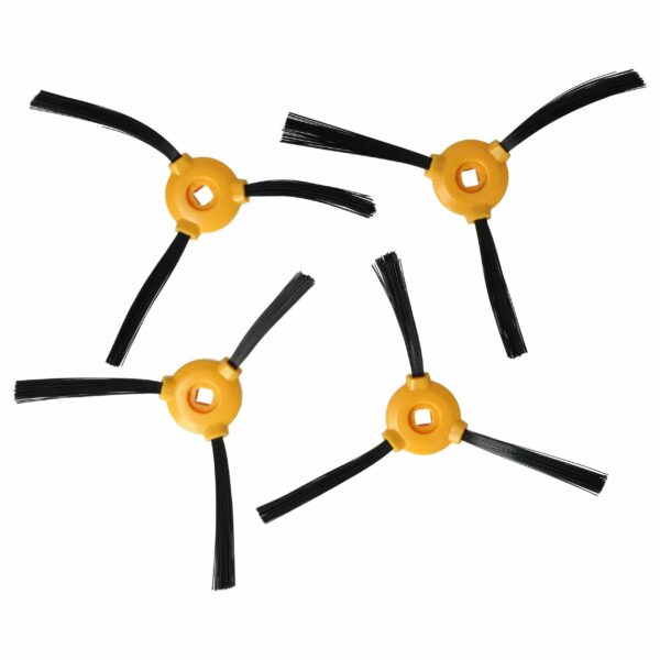 4x Escova Lateral de Substituição vhbw para Eufy T0903071 - Robô Aspirador, 3 Braços, Preto e Laranja