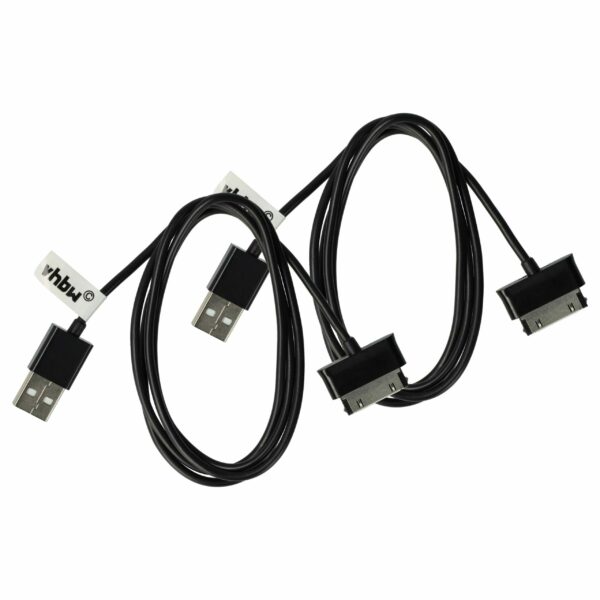 Conjunto 2x Cabo USB Dados e Carregamento vhbw para Samsung ECC1DPU - Tablet 9.7 cm