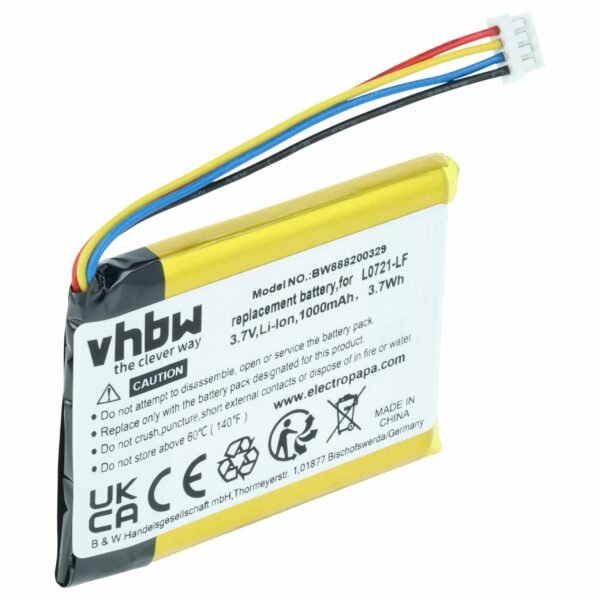Bateria compatível JBL L0721-LF para colunas JBL - Li-polímero 1000 mAh