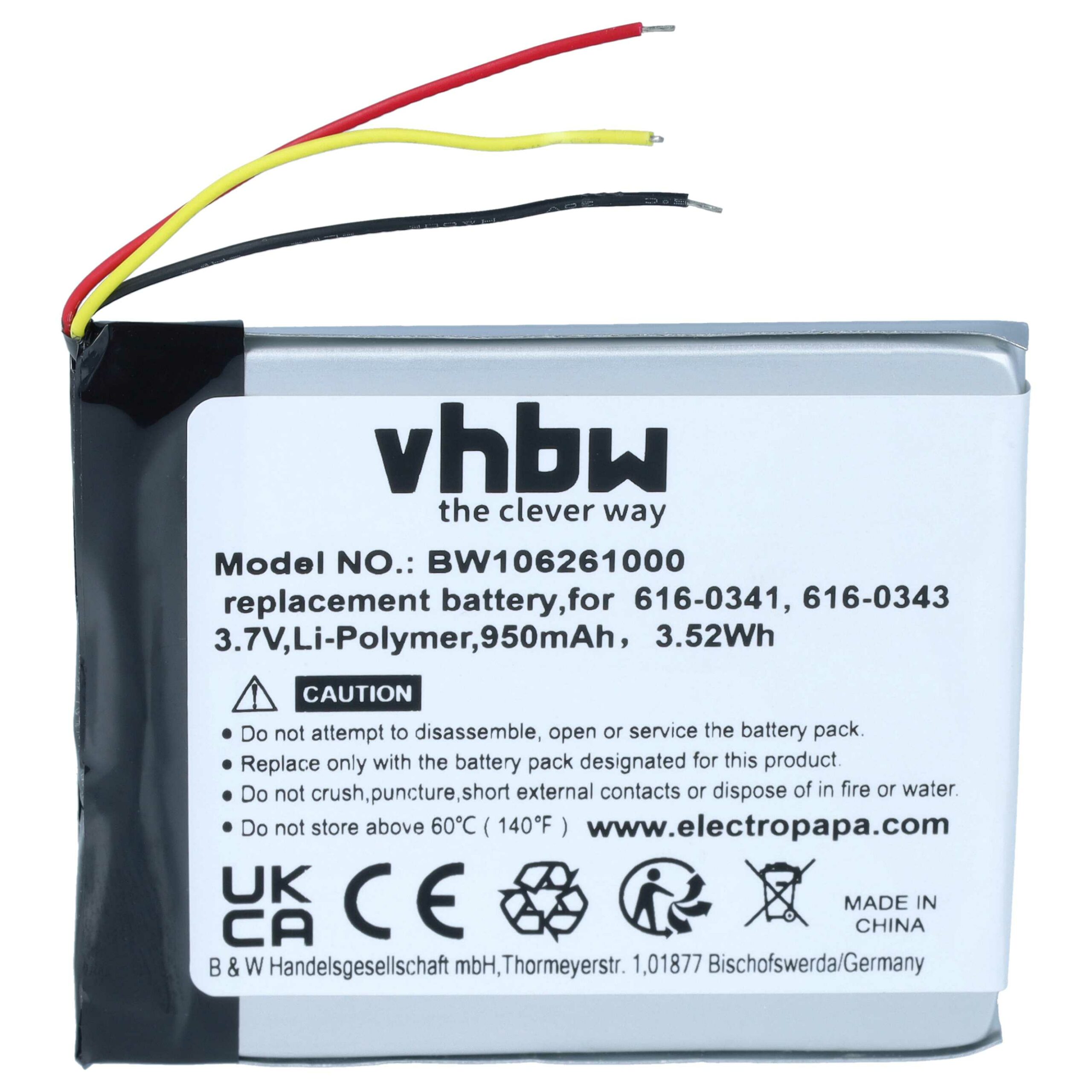 Bateria vhbw para leitor MP3 Apple iPod Touch 950 mAh 3.7 V Li-polymer - Image 3