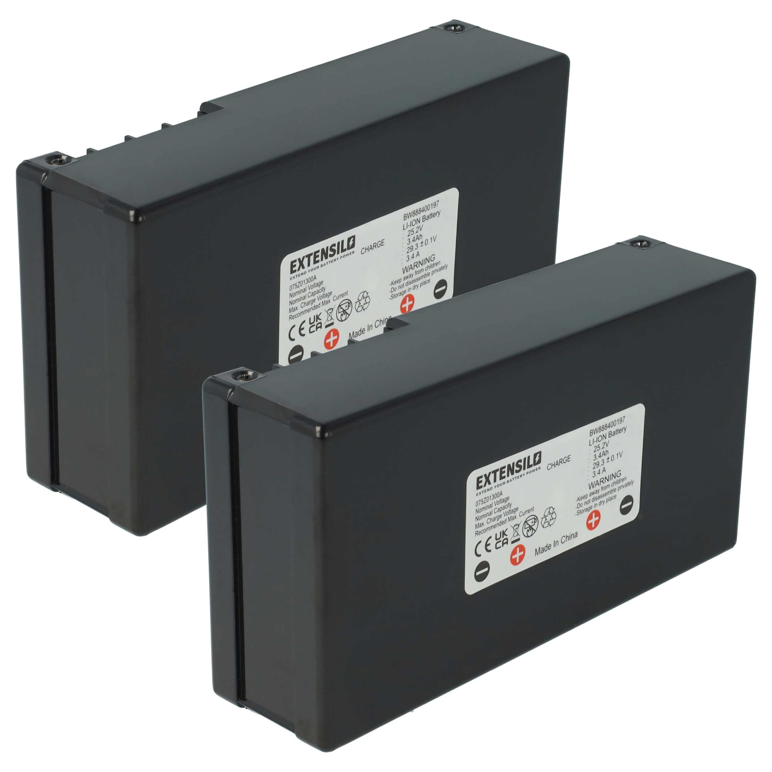 2x Bateria EXTENSILO 6060BA0 - 3400 mAh 25.2 V Li-Ion para Cortadores de Relva