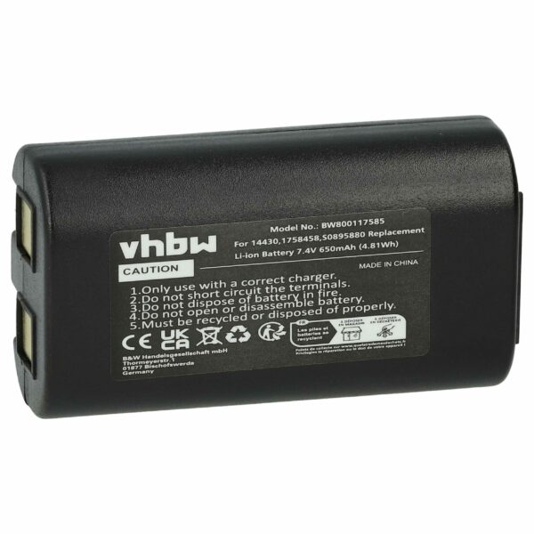 Bateria vhbw para Dymo LabelManager 260p, 280, PnP - 650 mAh 7.4 V Li-Ion