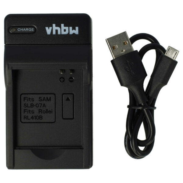 Carregador USB-C com Cabo para Câmaras Maginon, Samsung, Rollei - 0,5 A vhbw