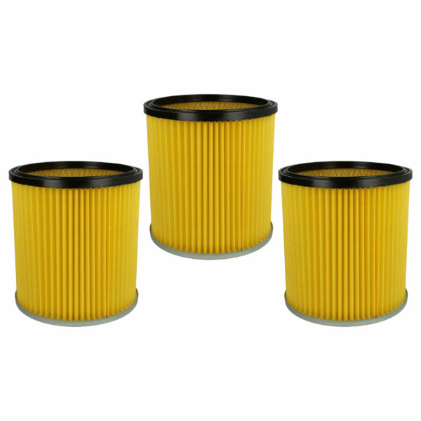 3x Filtros de Cartucho Substituição Kärcher 6.414-354.0, 6.414-335.0 para Aspirador Dewalt, Amarelo