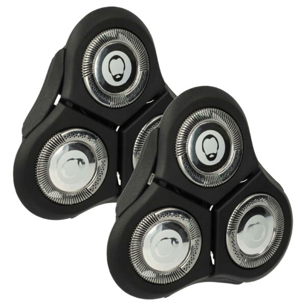 2x Cabeça de corte de substituição Philips RQ11 vhbw - preto/prateado
