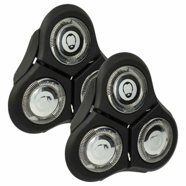 2x Cabeça de corte de substituição Philips RQ11 vhbw - preto/prateado