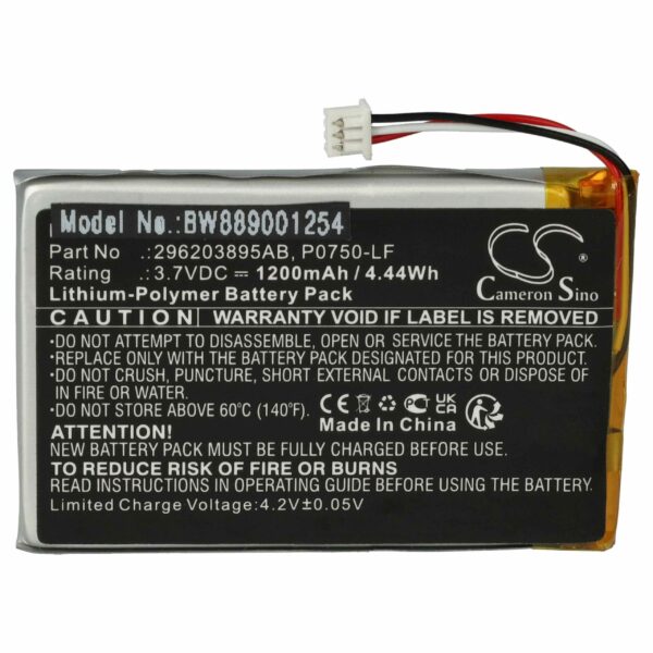 Bateria vhbw para Leitor de Cartões Ingenico 296203895AB, P0750-LF - 1200 mAh 3.7 V Li-polímero