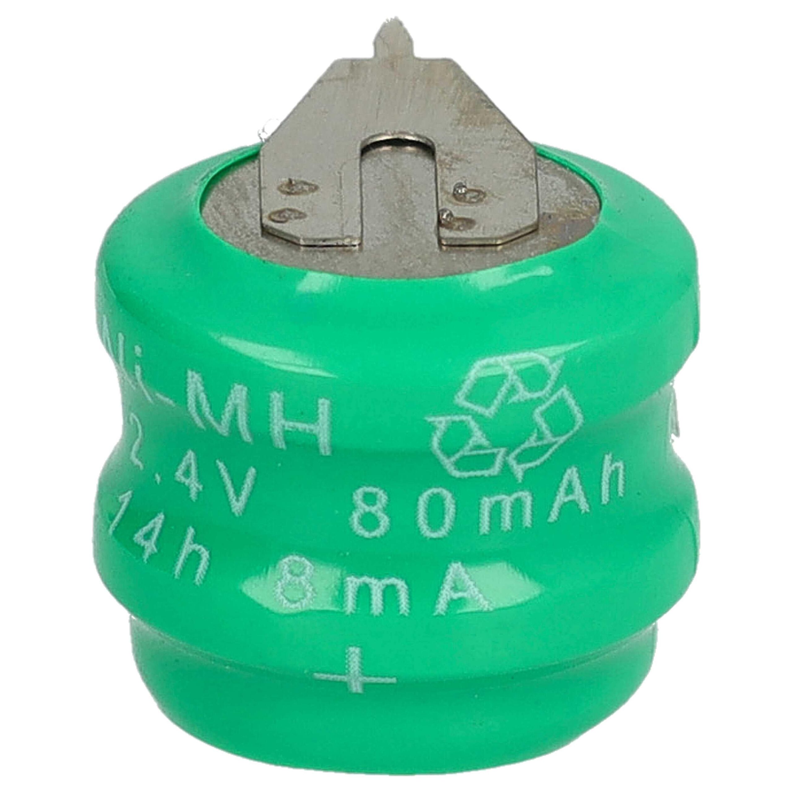 10x Bateria Botão vhbw Tipo V80H 2 Pinos - 80 mAh 2.4 V NiMH - Image 4