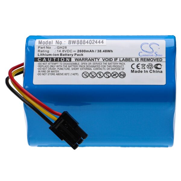 Bateria vhbw 2600mAh 14.8V Li-Ion compatível com Haier GH28, TCL e outros aspiradores robóticos