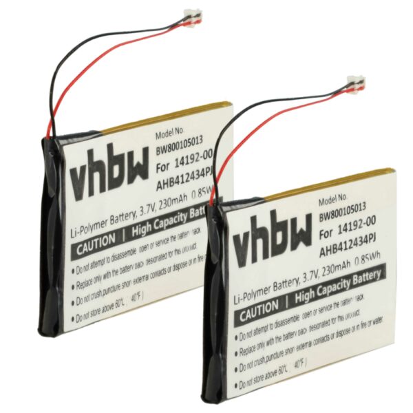 Bateria vhbw para auscultadores sem fios 2x 230 mAh 3.7 V (substitui Jabra AHB412434PJ, 14192-00)