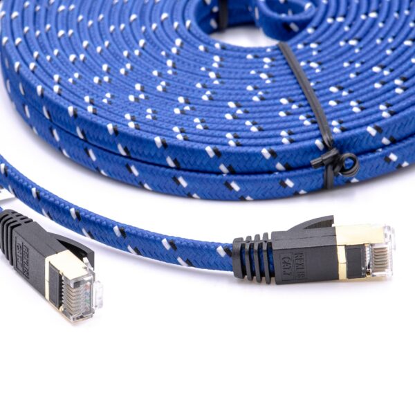 Cabo Ethernet Cat.7 Plano 10m Azul - Rede Doméstica e Escritório vhbw