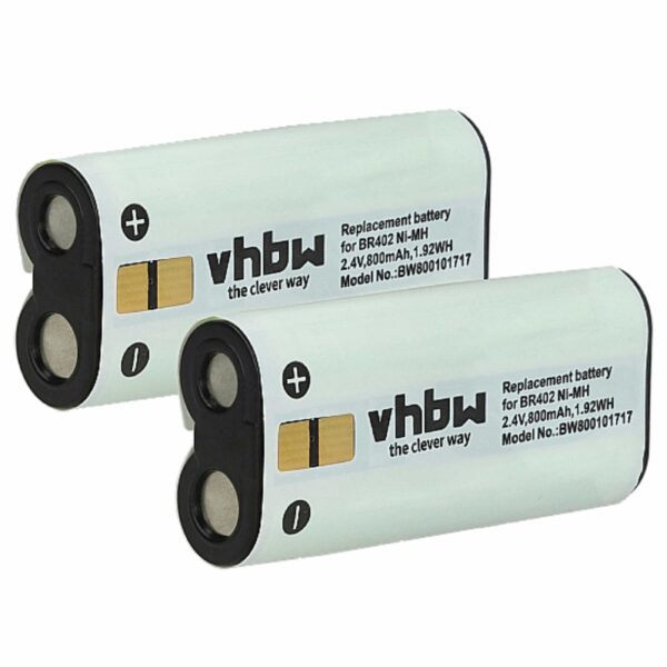 Bateria vhbw compatível com Olympus BR403, BR402 - 800 mAh 2.4 V NiMH