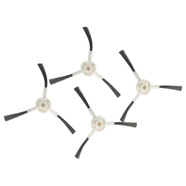 Conjunto de 4 Escovas Laterais para Aspiradores Robô Dreame, Xiaomi, Mova L10 - 3 Braços, Branco e Cinzento