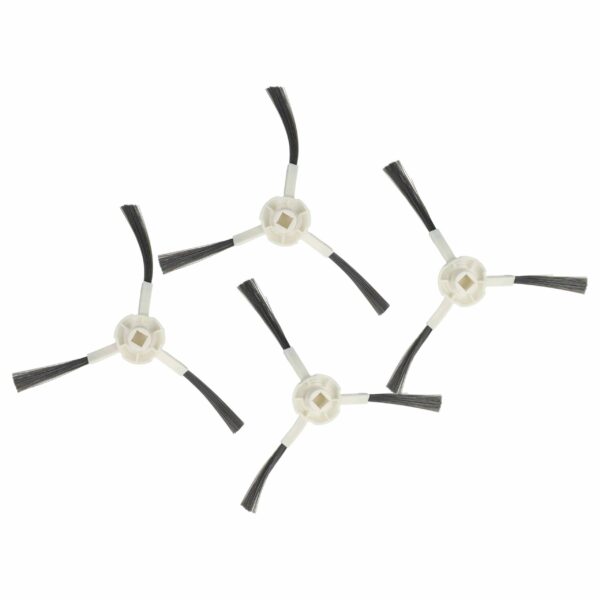 Conjunto de 4 Escovas Laterais para Aspiradores Robô Dreame, Xiaomi, Mova L10 - 3 Braços, Branco e Cinzento