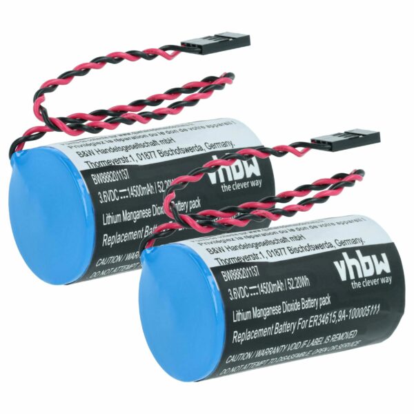 Bateria vhbw 2x Laser para Cameron Nuflo 14500 mAh 3.6 V Li-MnO2