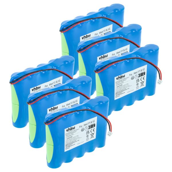 Bateria NiMH 12V 4.5Ah para Lâmpada LED ApeLight Maxi - Conjunto de 6 Unidades vhbw