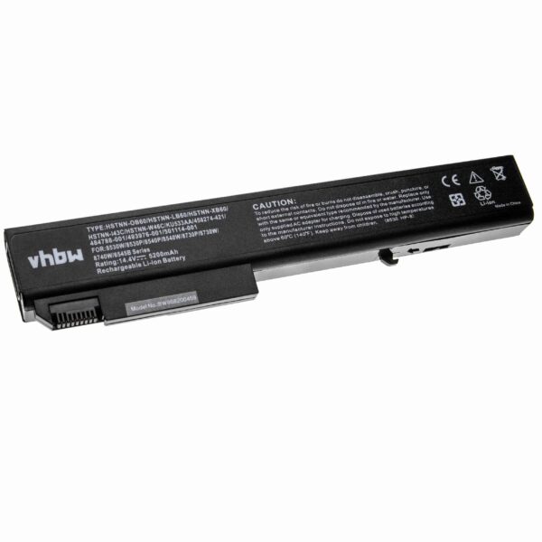 Bateria para Portátil HP vhbw 5200 mAh 14.4 V Li-Ion - Substitui 501114-001, 493976-001, 484788-001, 458274-421