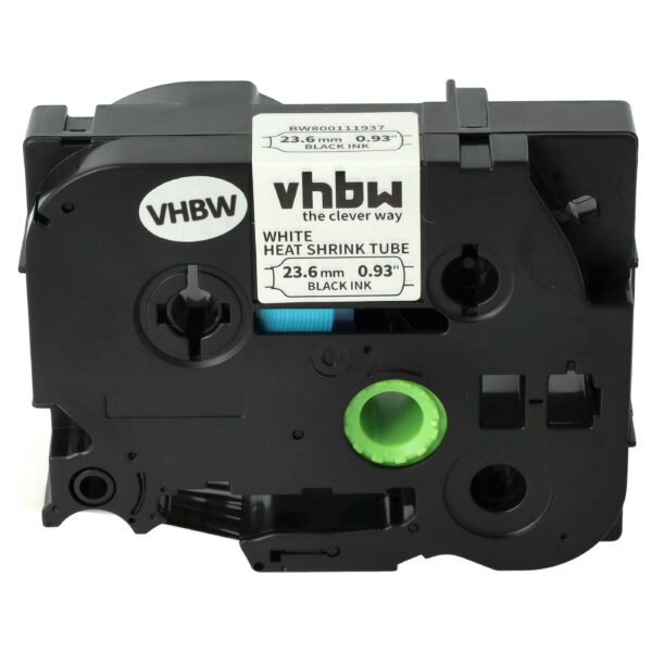Fita de Etiquetas vhbw Compatível com Brother HSE-251 - Termoretátil, 23.6 mm, Preto sobre Branco
