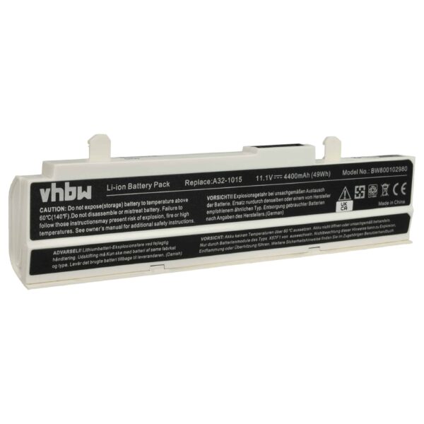 Bateria vhbw para Asus A32-1015, PL32-1015, AL31-1015, A31-1015 - 4400 mAh 11.1 V Li-Ion