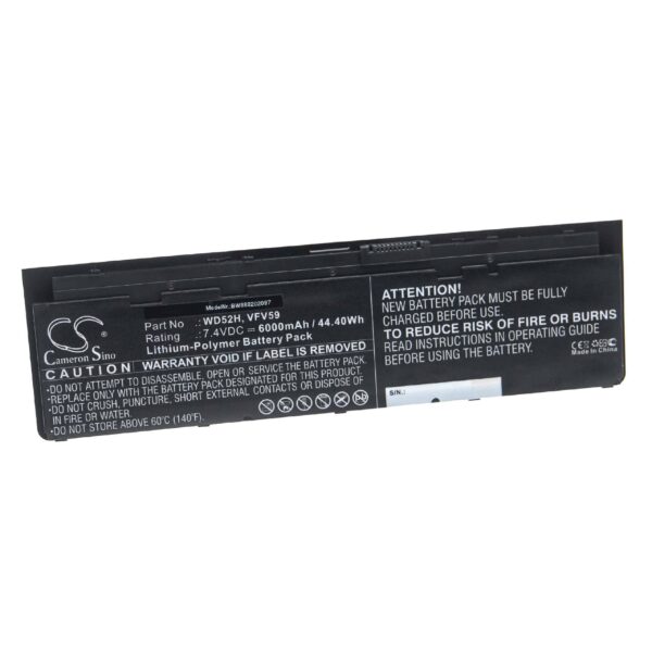 Bateria vhbw para Dell (0KWFFN, 0J31N7, 0W57CV, 451-BBFV, 451-BBFT) - 6000 mAh 7.4V Li-polymer