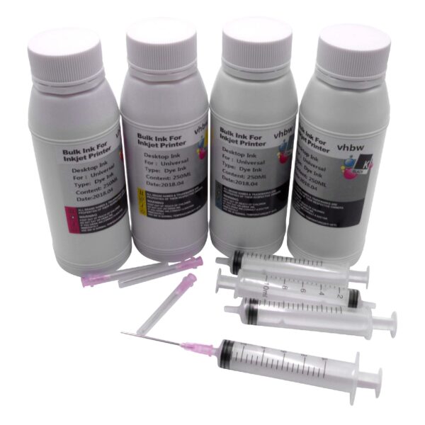 Kit de Tinta de Reenchimento Multicor vhbw para Canon Pixma G1501, G1510, G2501, G2510, 250 ml