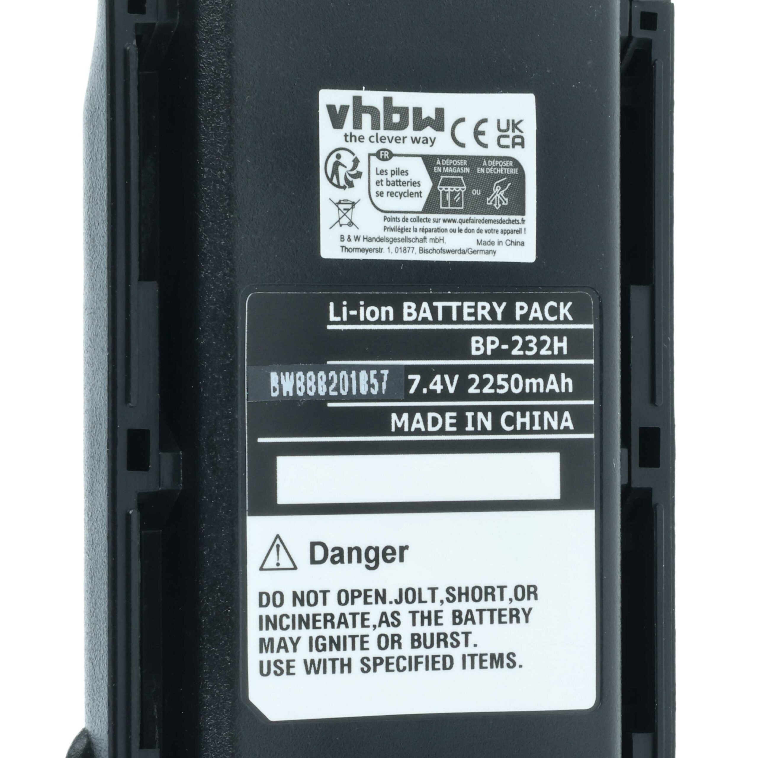 Bateria vhbw 5x para Icom BJ-2000, BP-232, BP-231, BP-231N, BP-230, BP-230N - 2250 mAh 7.2 V Li-Ion - Image 5