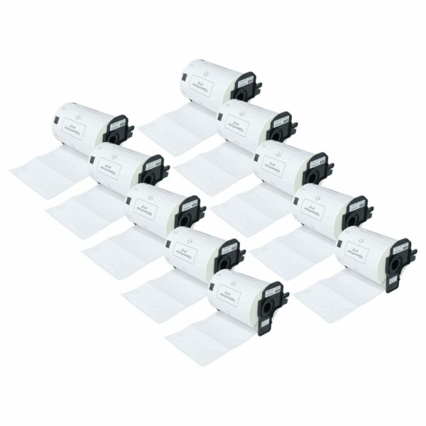 10x Rolo de Etiquetas compatível com Brother DK-11240 - 102 mm x 51 mm + Suporte