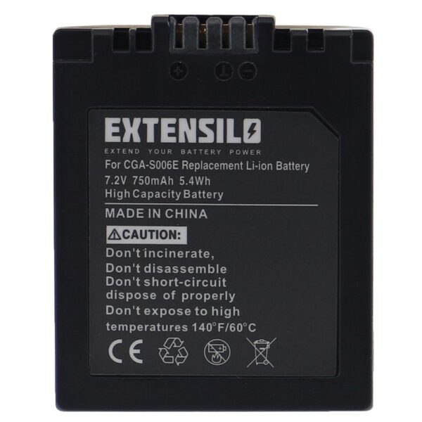 Bateria EXTENSILO BP-DC5 para Leica e Panasonic - 750mAh, 7.2V, Li-Ion