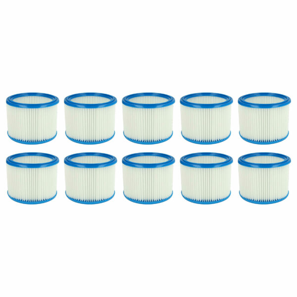 10x Filtro Redondo de Substituição vhbw para Bosch 2607432024 e Aspiradores Compatíveis, Branco/Azul