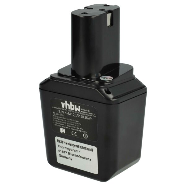 Bateria vhbw 9.6V 2100 mAh NiMH para Ferramentas Bosch (2607300002, 2607335012, 26073000002)