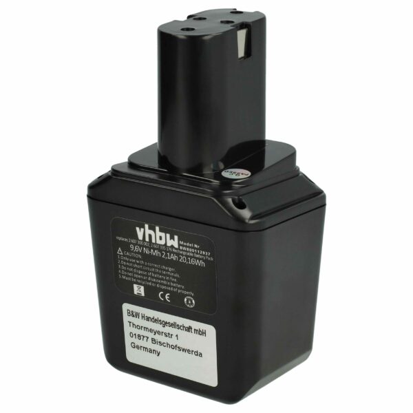 Bateria vhbw 9.6V 2100 mAh NiMH para Ferramentas Bosch (2607300002, 2607335012, 26073000002)