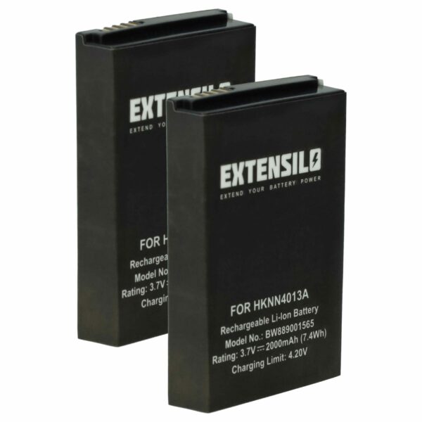 2x Bateria EXTENSILO para Motorola BT90, BT110, BT60 - 2000 mAh 3.7 V Li-polímero