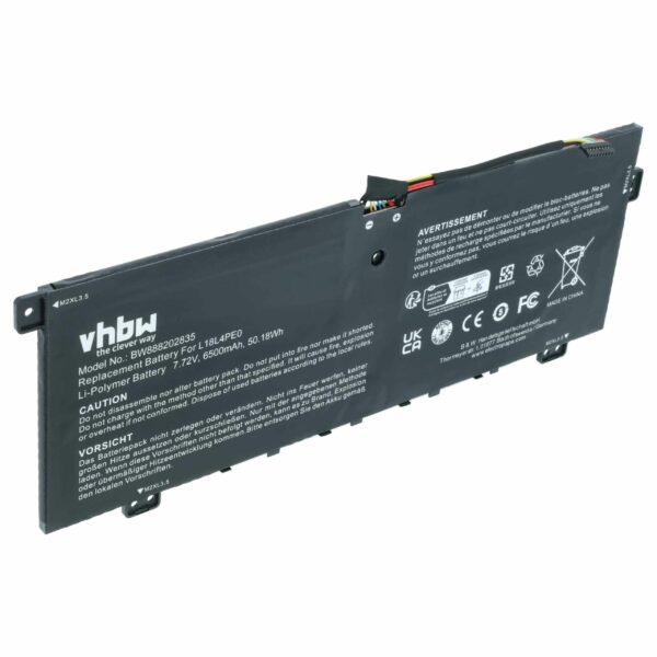 Bateria para Lenovo vhbw 6500 mAh 7.72 V Li-polymer - Compatível com 5B10U40209, 5B10U40210, 5B10W67185, 5B10W67296